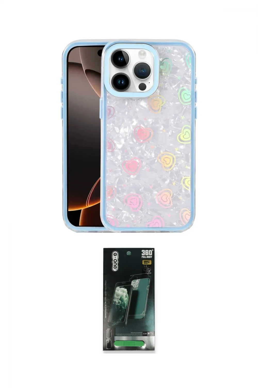 ieg™ iPhone 15 Pro Kılıf Odak Prime - Şeffaf 360 Full Body Arka Koruyucu