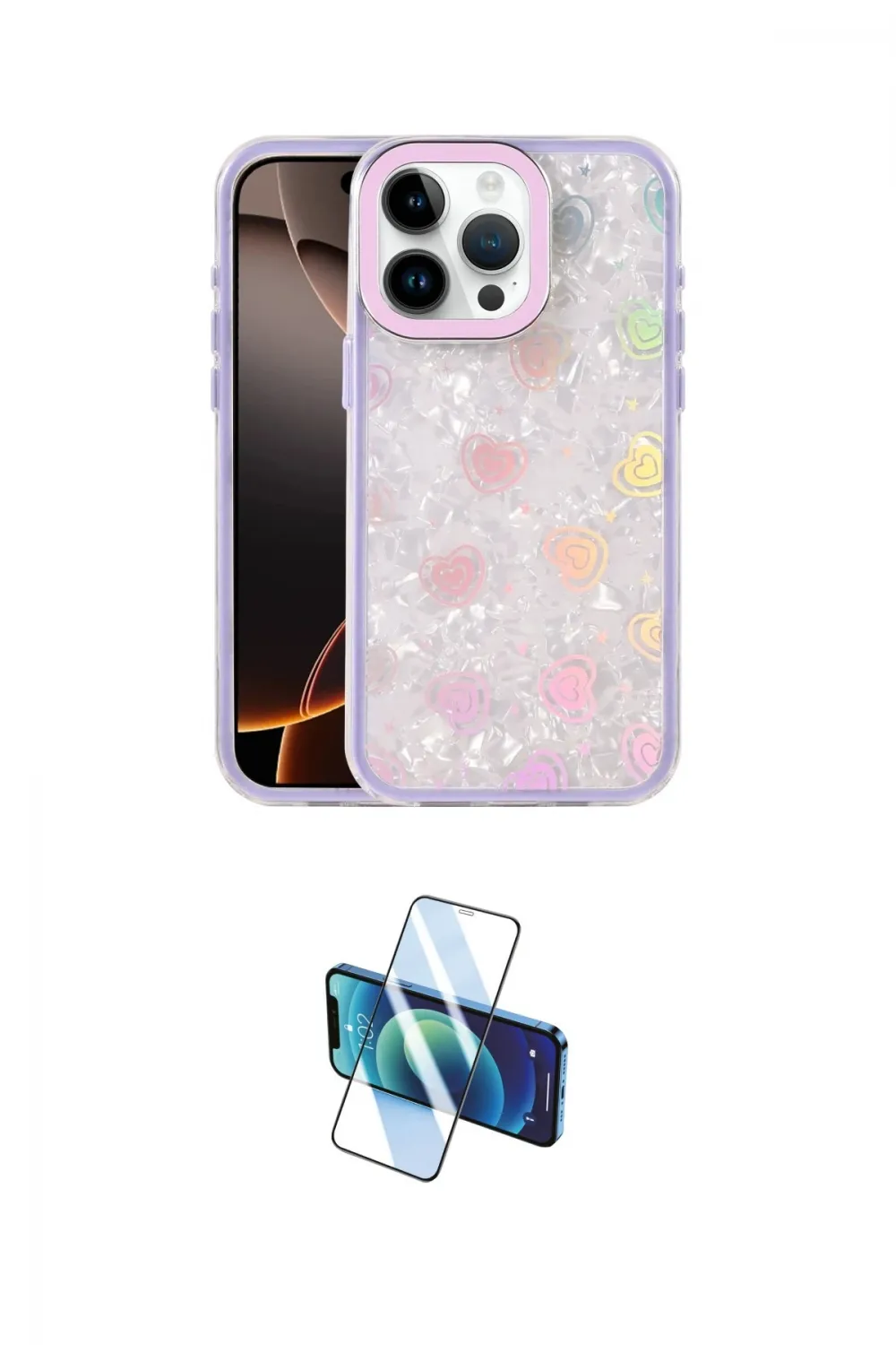 ieg™ iPhone 15 Pro Kılıf Odak Prime - Siyah 3D Antistatik Cam Ekran Koruyucu