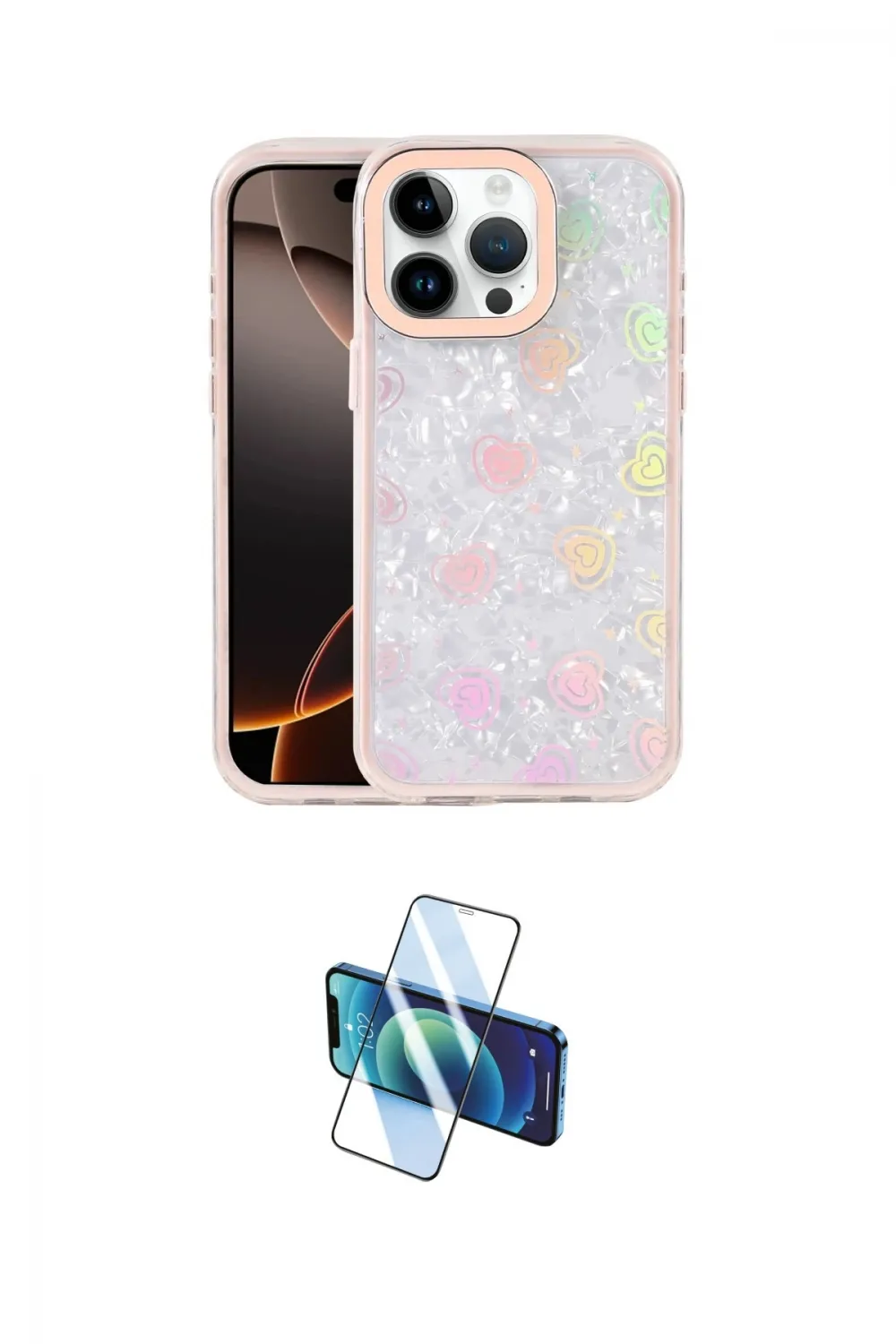 ieg™ iPhone 15 Pro Kılıf Odak Prime - Siyah 3D Antistatik Cam Ekran Koruyucu