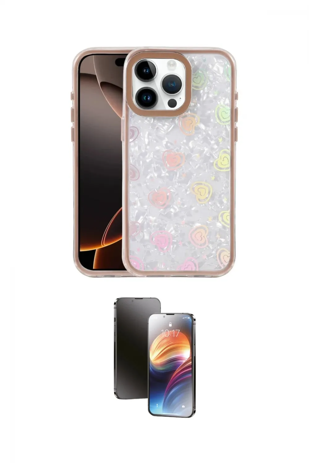 ieg™ iPhone 15 Pro Kılıf Odak Prime - Siyah 3D Antistatik Mat Seramik Nano Ekran Koruyucu