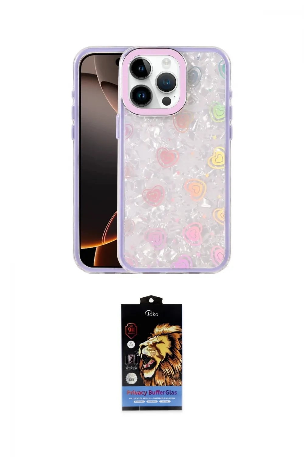 ieg™ iPhone 15 Pro Kılıf Odak Prime - Siyah Buffer Hayalet Cam Ekran Koruyucu