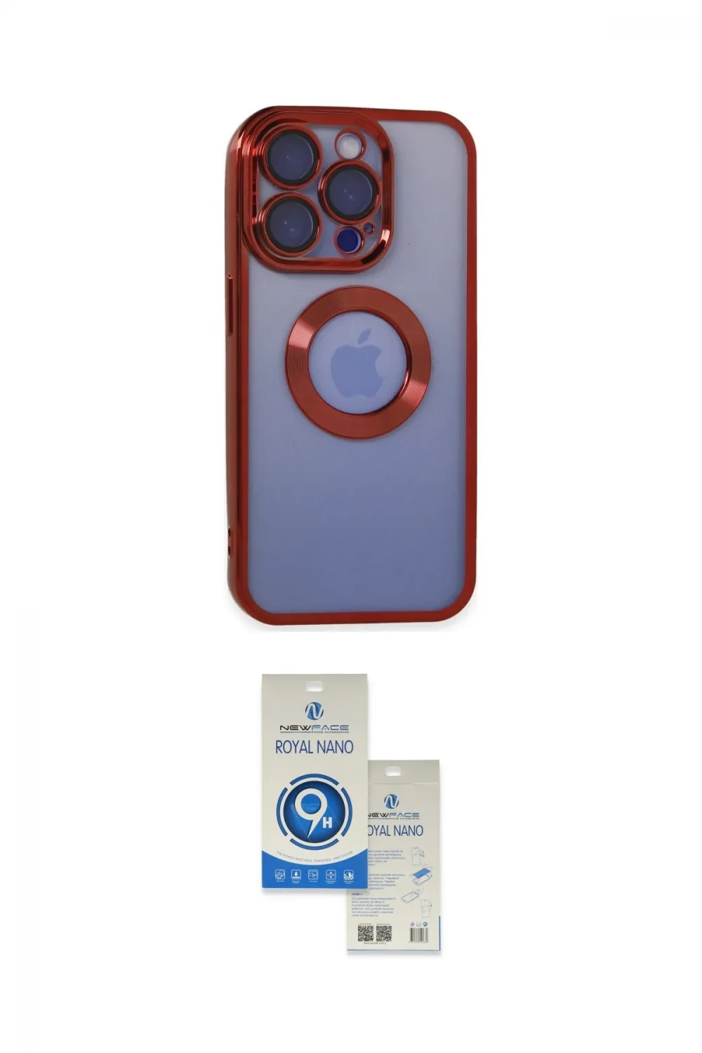 ieg™ iPhone 15 Pro Kılıf Pusula Form - Şeffaf Royal Nano Ekran Koruyucu