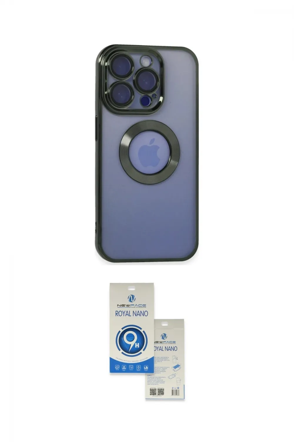 ieg™ iPhone 15 Pro Kılıf Pusula Form - Şeffaf Royal Nano Ekran Koruyucu