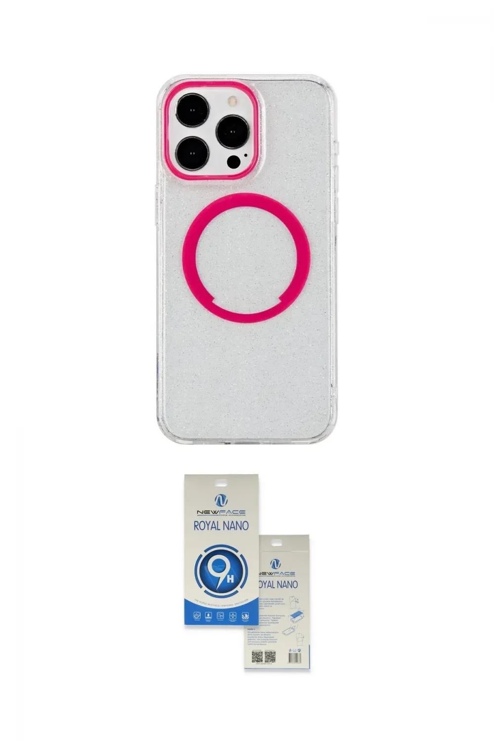 ieg™ iPhone 15 Pro Kılıf Pusula Form - Şeffaf Royal Nano Ekran Koruyucu