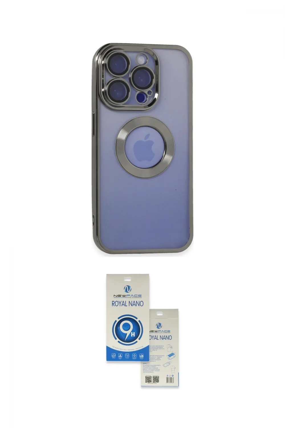 ieg™ iPhone 15 Pro Kılıf Pusula Form - Şeffaf Royal Nano Ekran Koruyucu