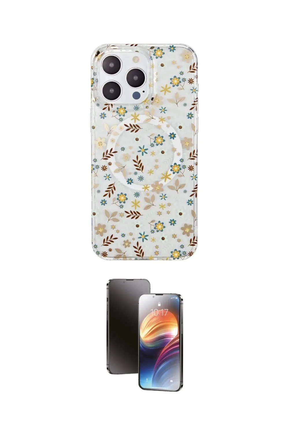 ieg™ iPhone 15 Pro Kılıf Pusula Form - Siyah 3D Antistatik Mat Seramik Nano Ekran Koruyucu