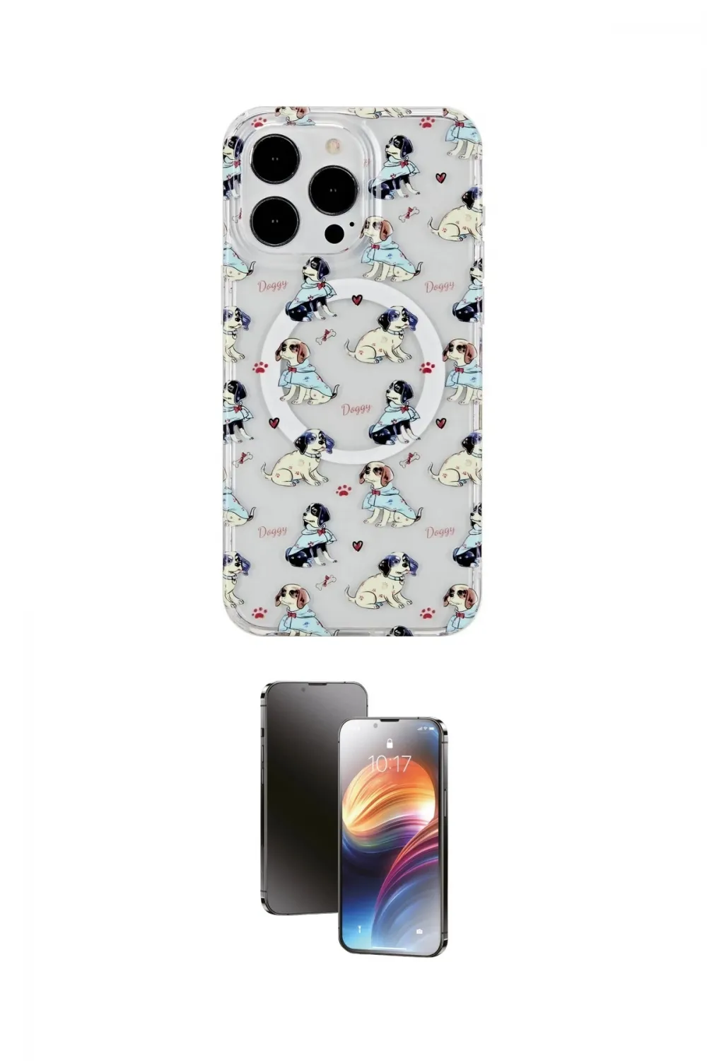 ieg™ iPhone 15 Pro Kılıf Pusula Form - Siyah 3D Antistatik Mat Seramik Nano Ekran Koruyucu