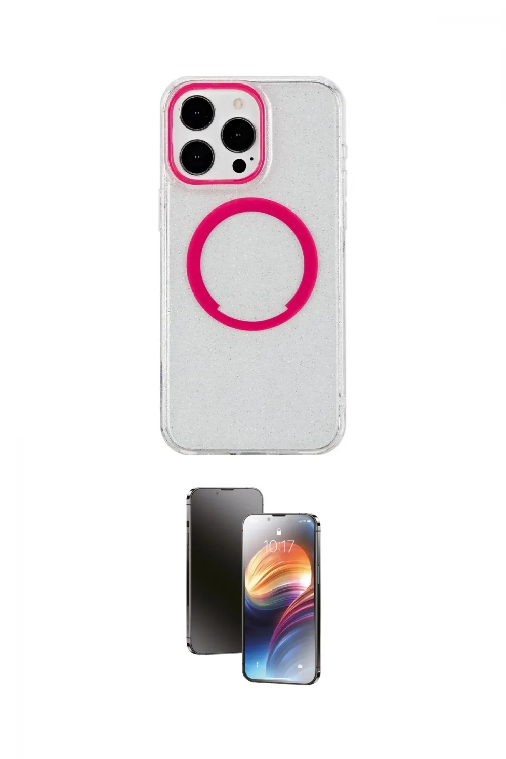 ieg™ iPhone 15 Pro Kılıf Pusula Form - Siyah 3D Antistatik Mat Seramik Nano Ekran Koruyucu