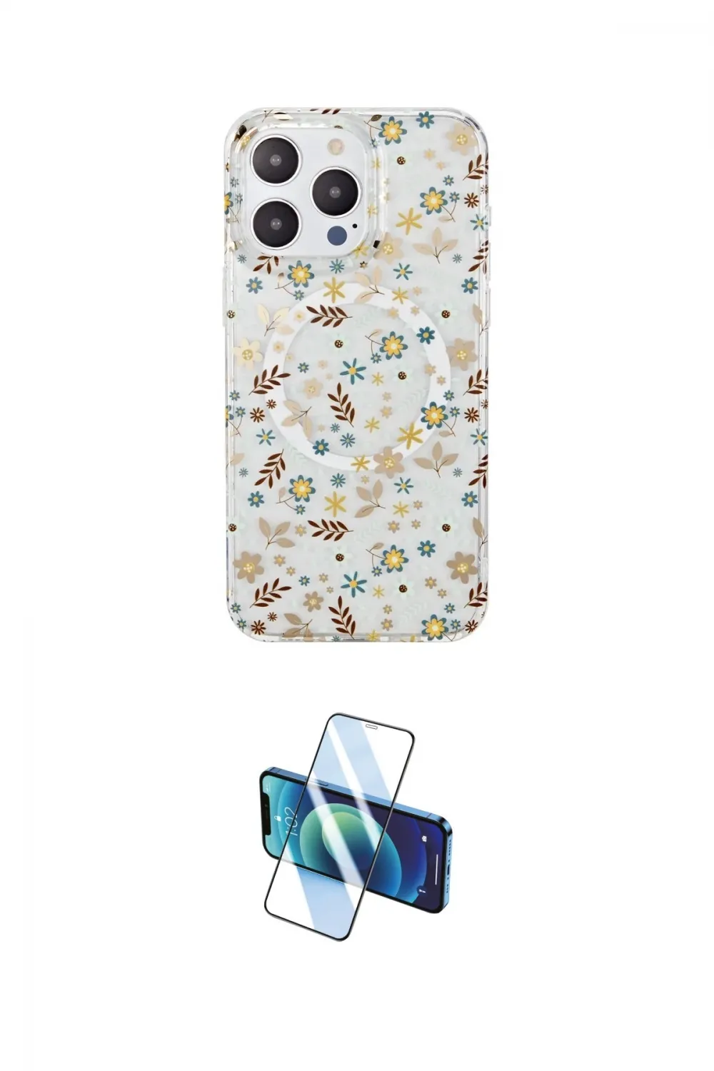 ieg™ iPhone 15 Pro Kılıf Pusula Form - Siyah 3D Antistatik Seramik Nano Ekran Koruyucu