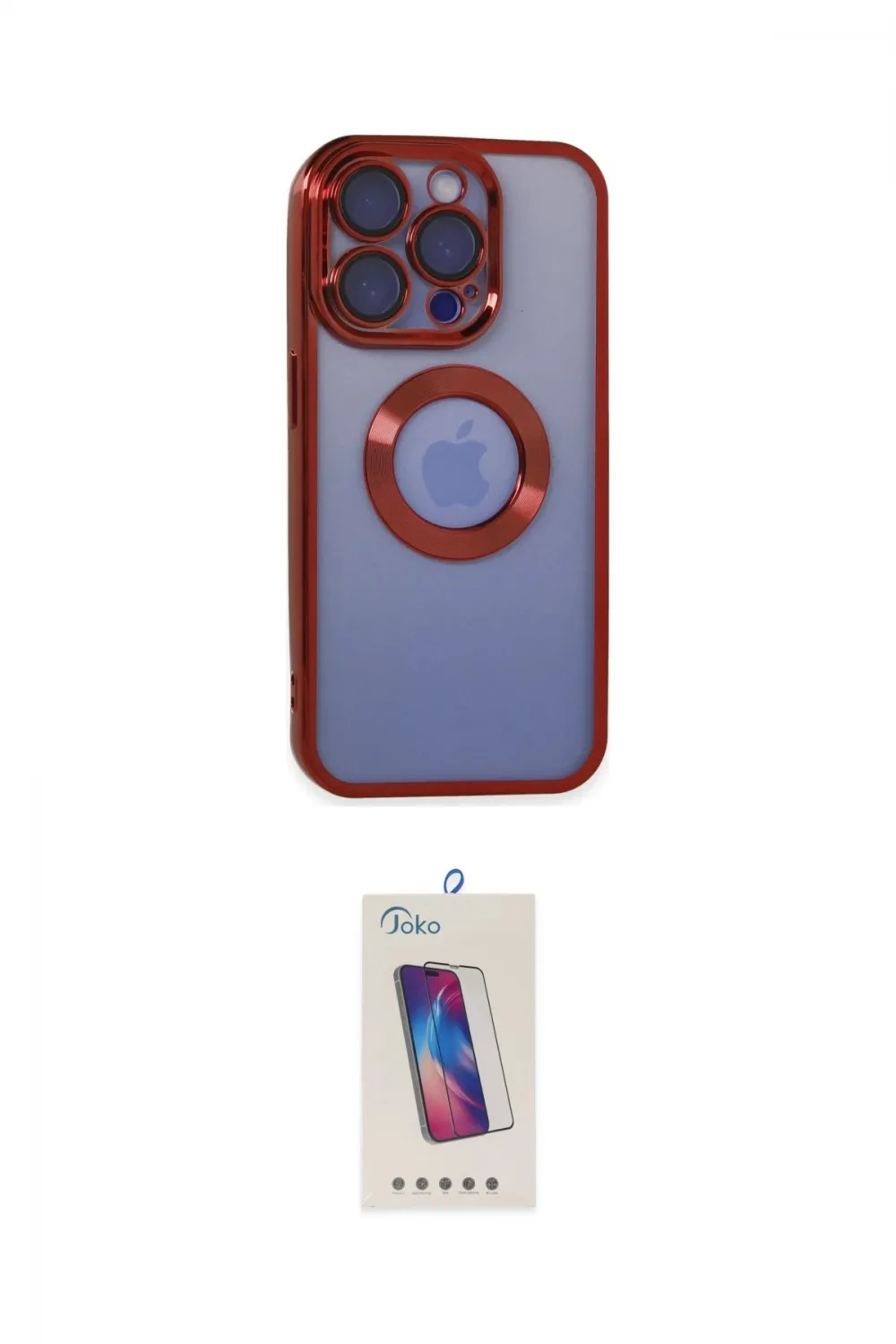 ieg™ iPhone 15 Pro Kılıf Pusula Form - Siyah Joko 5D Cam
