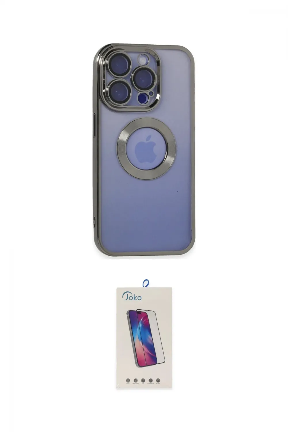 ieg™ iPhone 15 Pro Kılıf Pusula Form - Siyah Joko 5D Cam