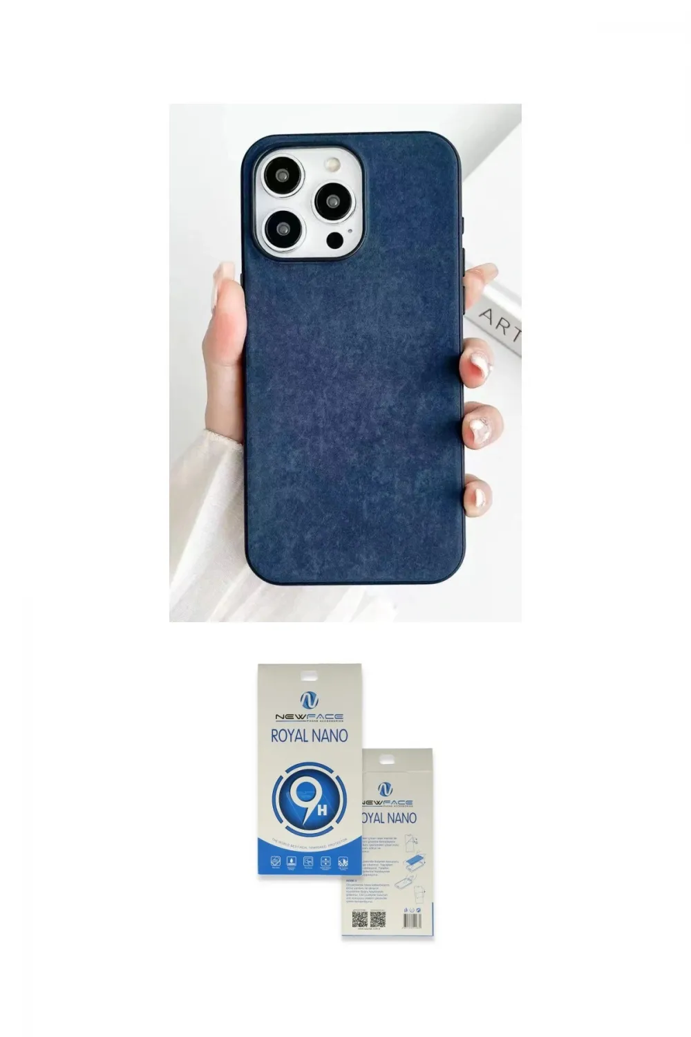 ieg™ iPhone 15 Pro Kılıf Pusula Modern - Şeffaf Royal Nano Ekran Koruyucu