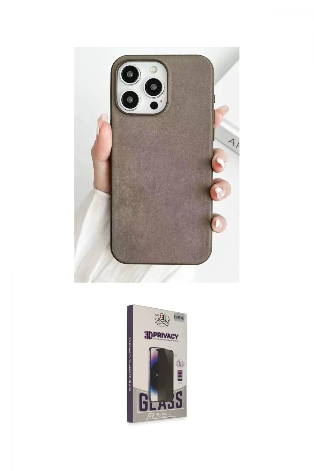 ieg™ iPhone 15 Pro Kılıf Pusula Modern - Siyah Bilvis Hayalet Cam Ekran Koruyucu