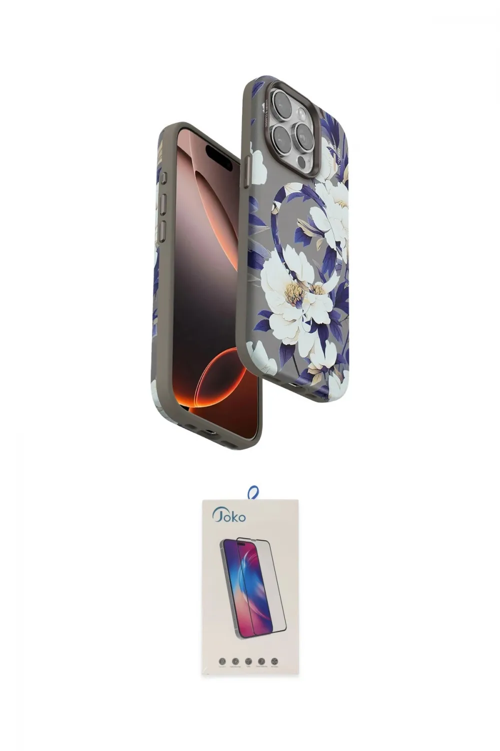 ieg™ iPhone 15 Pro Kılıf Siluet Doku - Siyah Joko 5D Cam