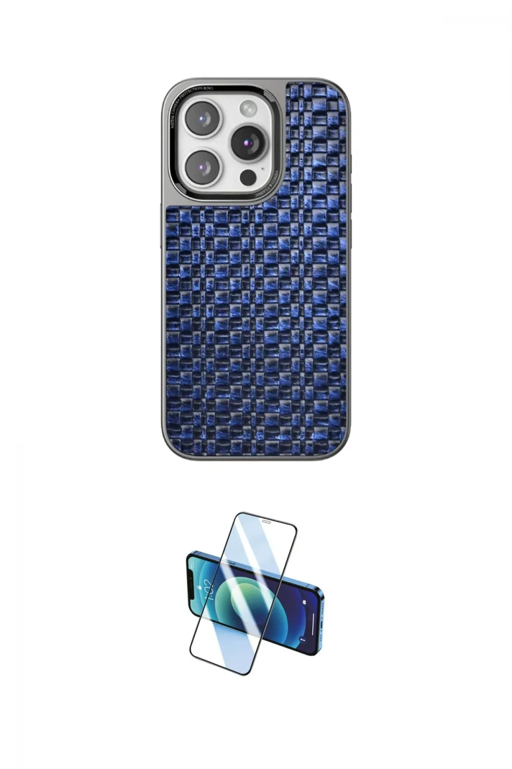 ieg™ iPhone 15 Pro Kılıf Siluet Form Serisi - Siyah 3D Antistatik Seramik Nano Ekran Koruyucu