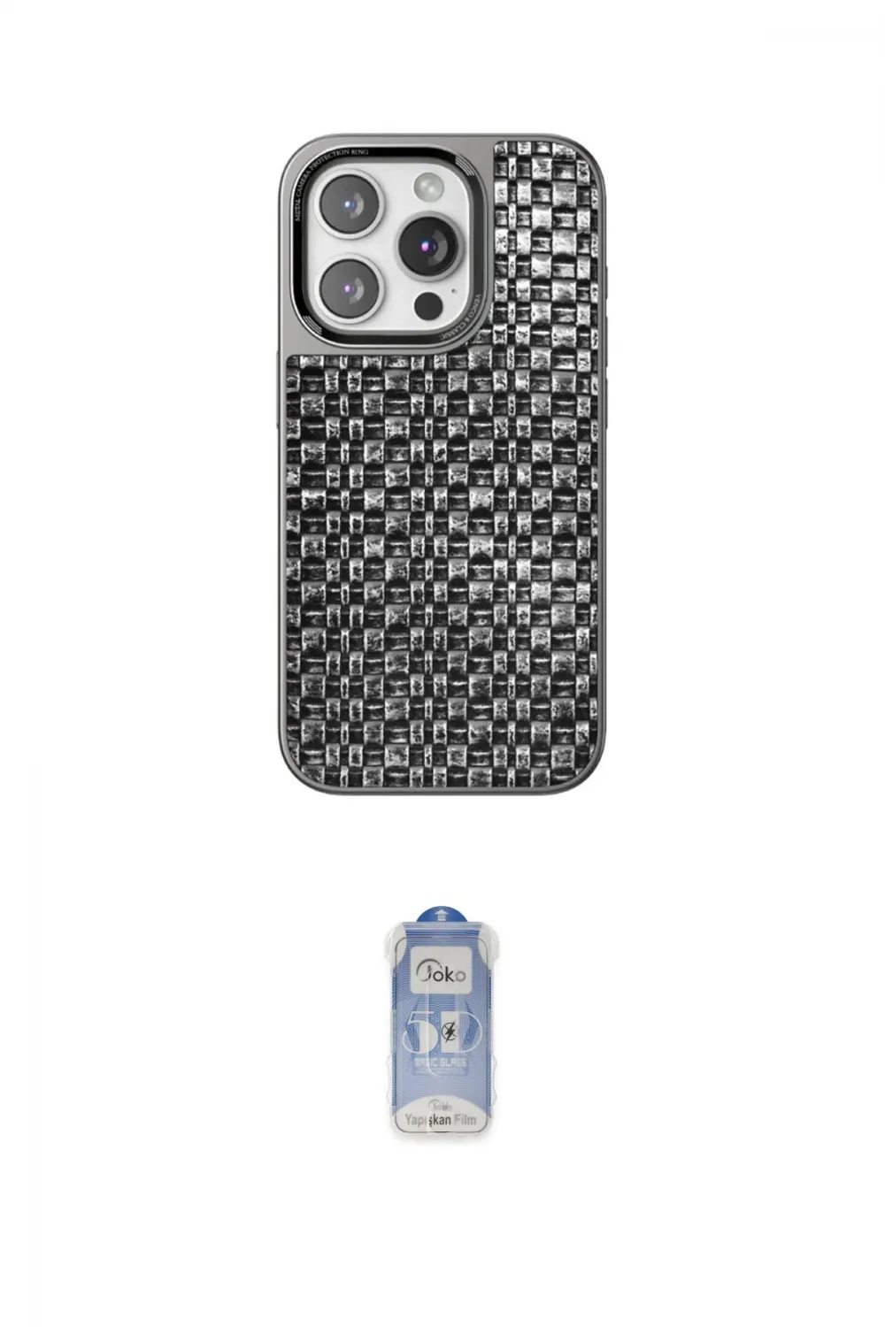 ieg™ iPhone 15 Pro Kılıf Siluet Form Serisi - Siyah Joko Magic 5D Cam