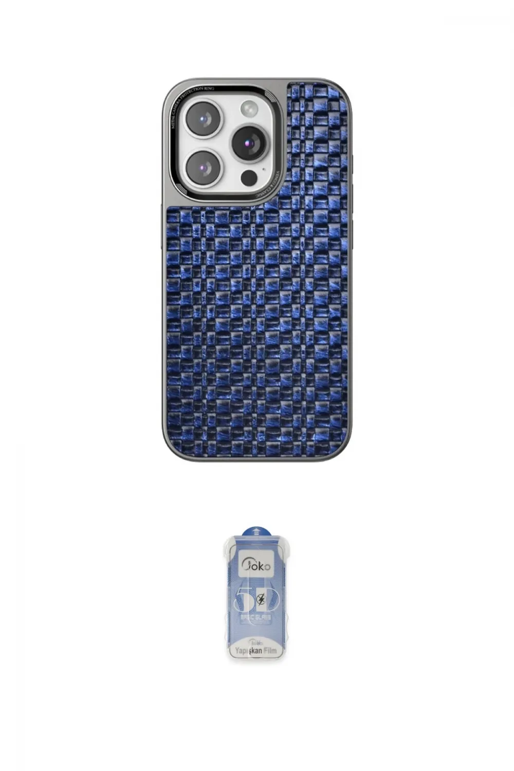 ieg™ iPhone 15 Pro Kılıf Siluet Form Serisi - Siyah Joko Magic 5D Cam