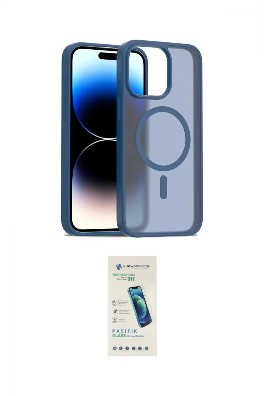 ieg™ iPhone 15 Pro Kılıf Siluet Minimal Prime - Şeffaf Pasifik Cam Ekran Koruyucu