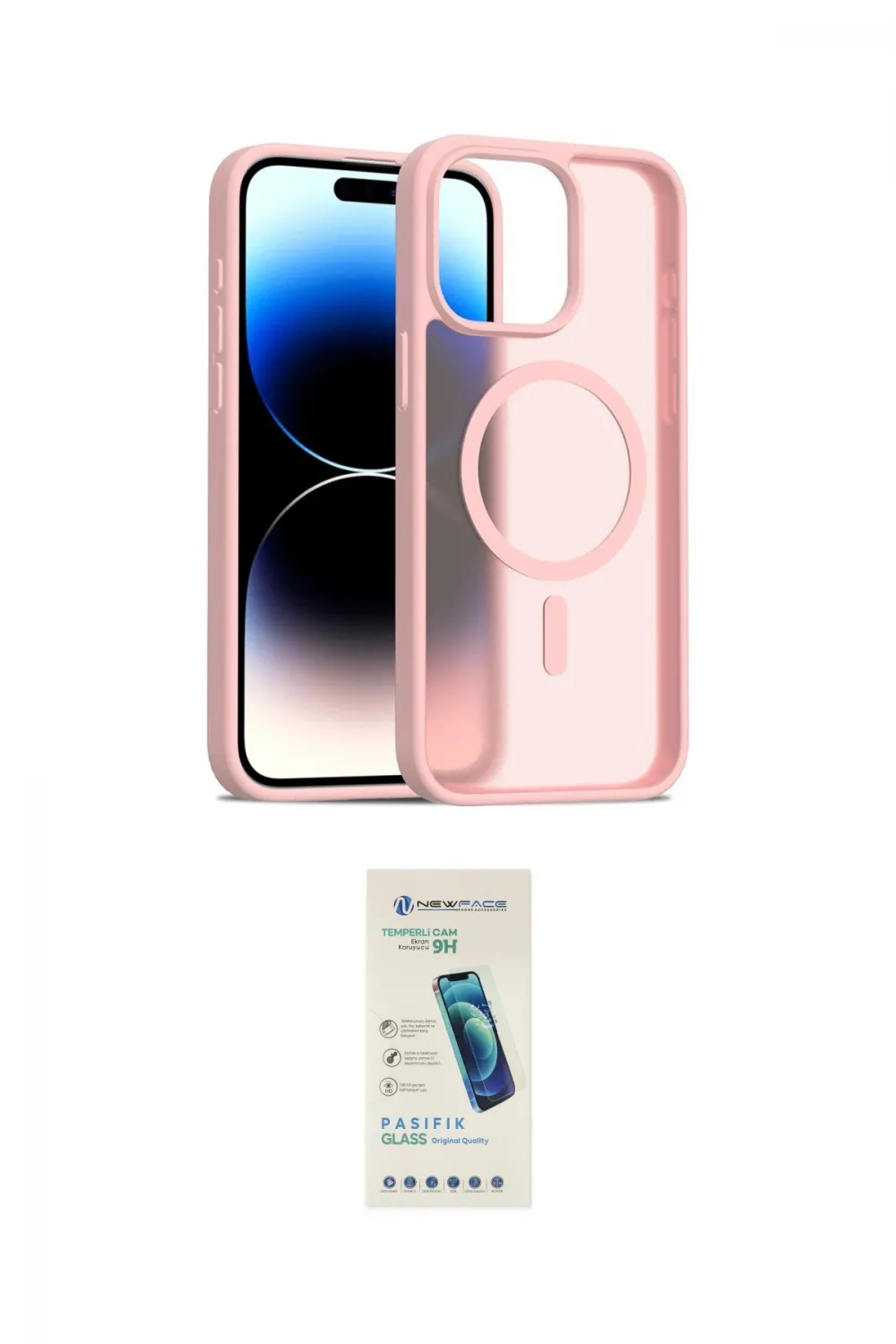 ieg™ iPhone 15 Pro Kılıf Siluet Minimal Prime - Şeffaf Pasifik Cam Ekran Koruyucu