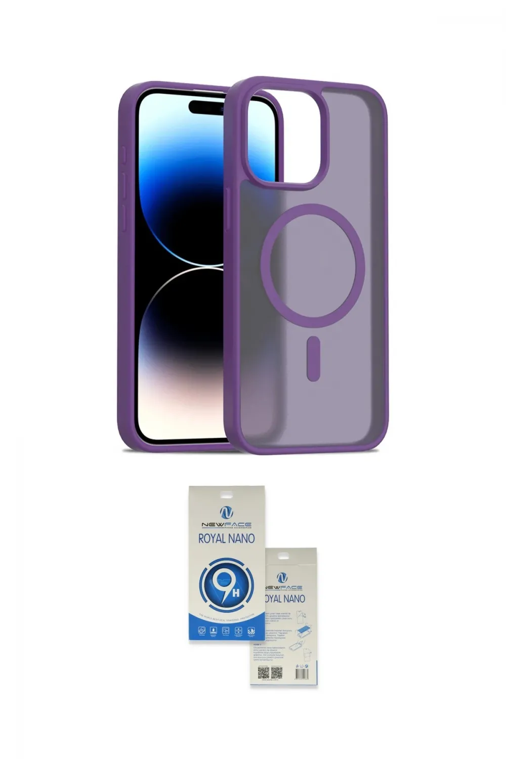 ieg™ iPhone 15 Pro Kılıf Siluet Minimal Prime - Şeffaf Royal Nano Ekran Koruyucu