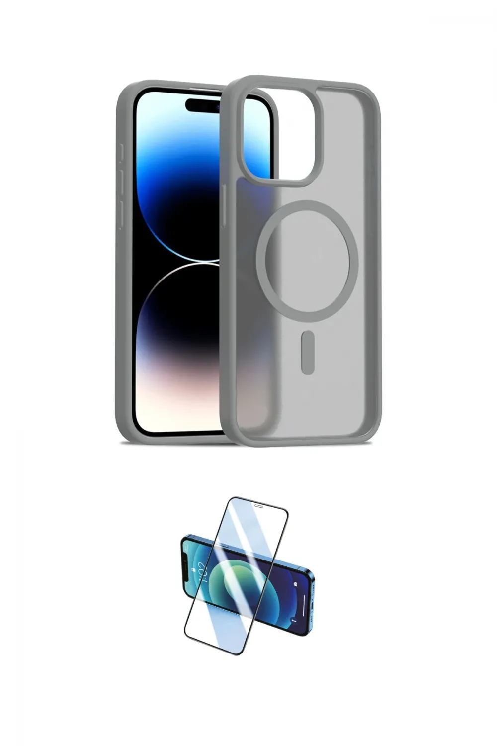 ieg™ iPhone 15 Pro Kılıf Siluet Minimal Prime - Siyah 3D Antistatik Seramik Nano Ekran Koruyucu