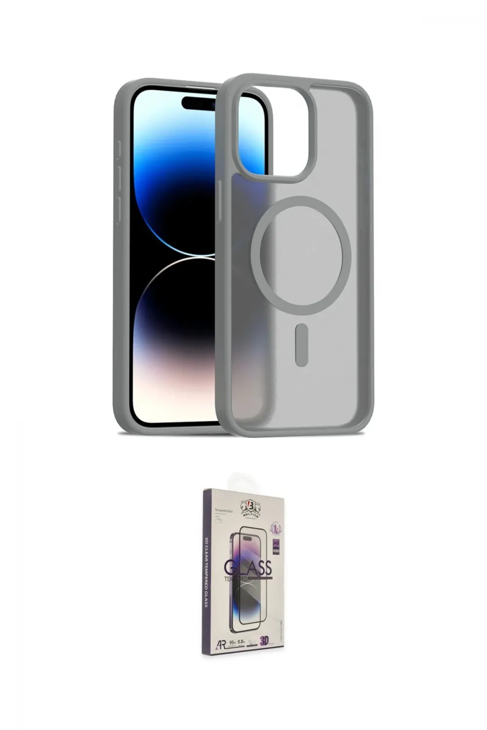 ieg™ iPhone 15 Pro Kılıf Siluet Minimal Prime - Siyah Bilvis 3D Cam Ekran Koruyucu