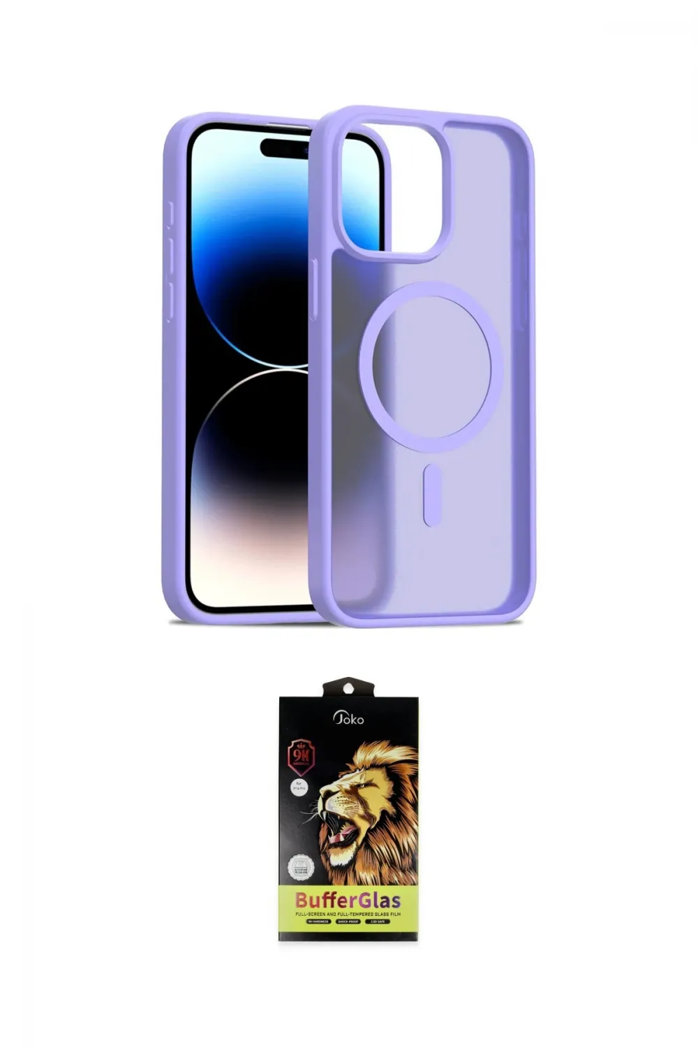 ieg™ iPhone 15 Pro Kılıf Siluet Minimal Prime - Siyah Buffer Cam Ekran Koruyucu