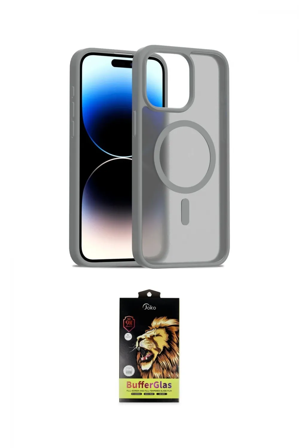 ieg™ iPhone 15 Pro Kılıf Siluet Minimal Prime - Siyah Buffer Cam Ekran Koruyucu