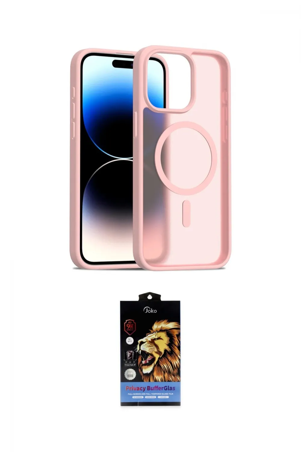 ieg™ iPhone 15 Pro Kılıf Siluet Minimal Prime - Siyah Buffer Hayalet Cam Ekran Koruyucu