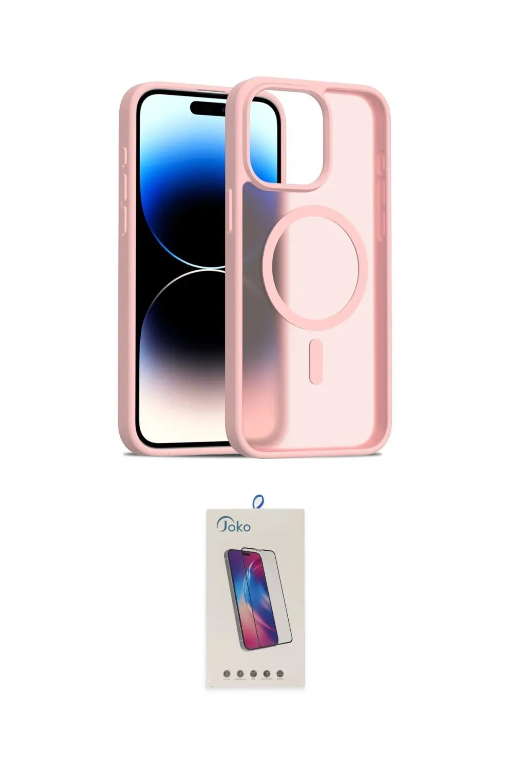ieg™ iPhone 15 Pro Kılıf Siluet Minimal Prime - Siyah Joko 5D Cam