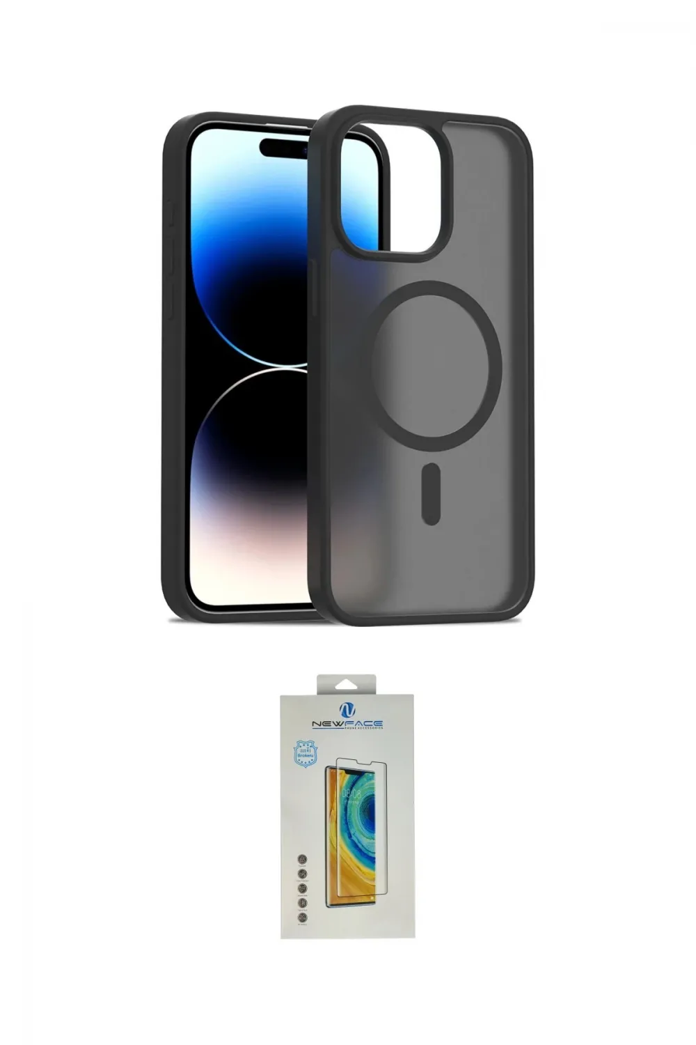 ieg™ iPhone 15 Pro Kılıf Siluet Minimal Prime - Siyah Polymer Nano Ekran Koruyucu