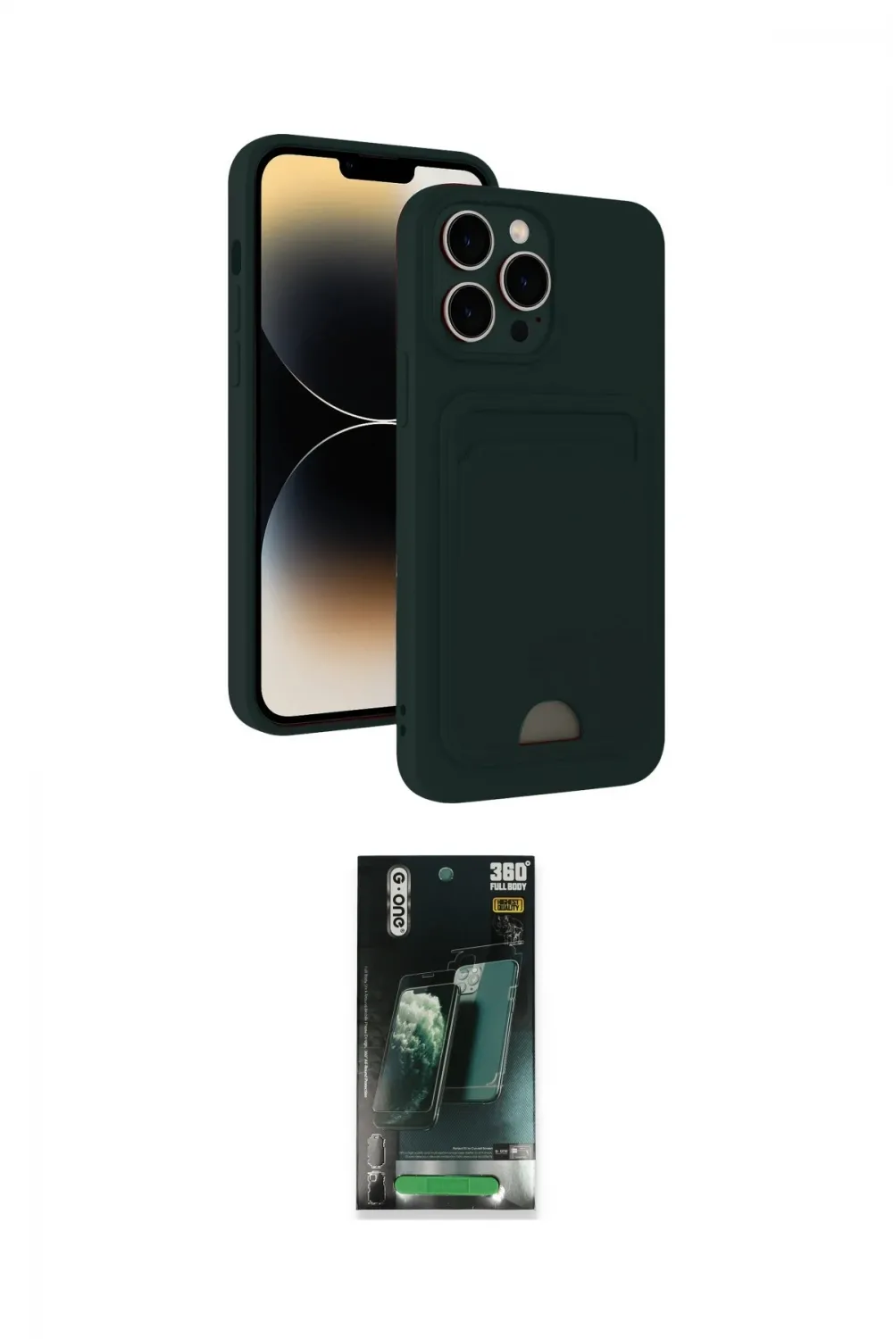 ieg™ iPhone 15 Pro Kılıf Vadi Çizgi Prime - Şeffaf 360 Full Body Arka Koruyucu