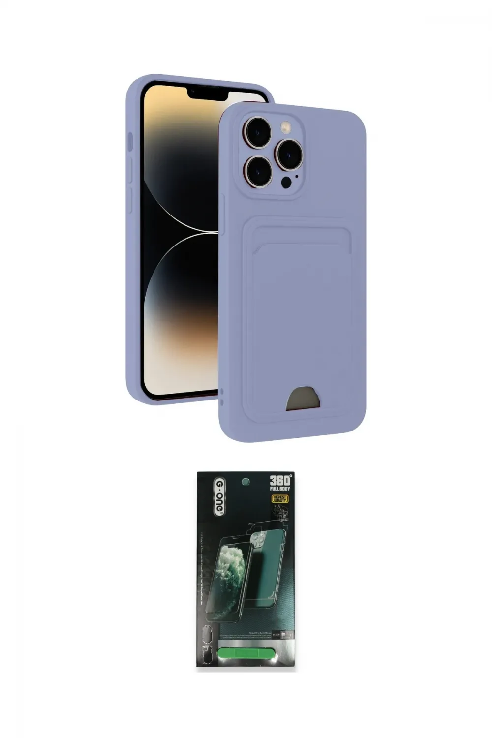 ieg™ iPhone 15 Pro Kılıf Vadi Çizgi Prime - Şeffaf 360 Full Body Arka Koruyucu