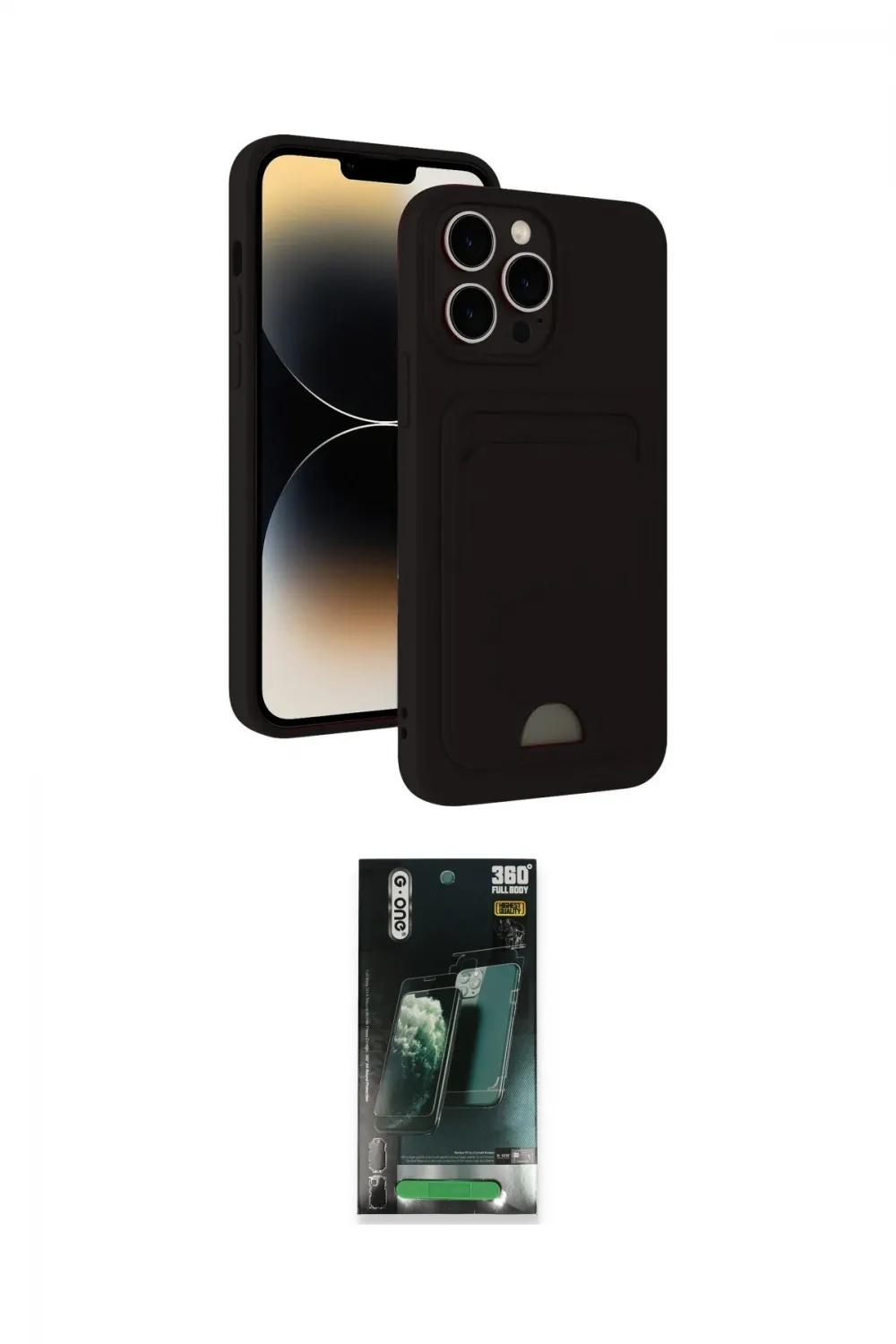 ieg™ iPhone 15 Pro Kılıf Vadi Çizgi Prime - Şeffaf 360 Full Body Arka Koruyucu