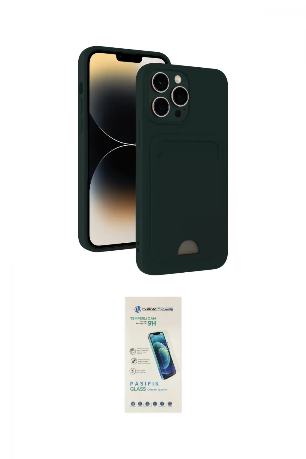 ieg™ iPhone 15 Pro Kılıf Vadi Çizgi Prime - Şeffaf Pasifik Cam Ekran Koruyucu