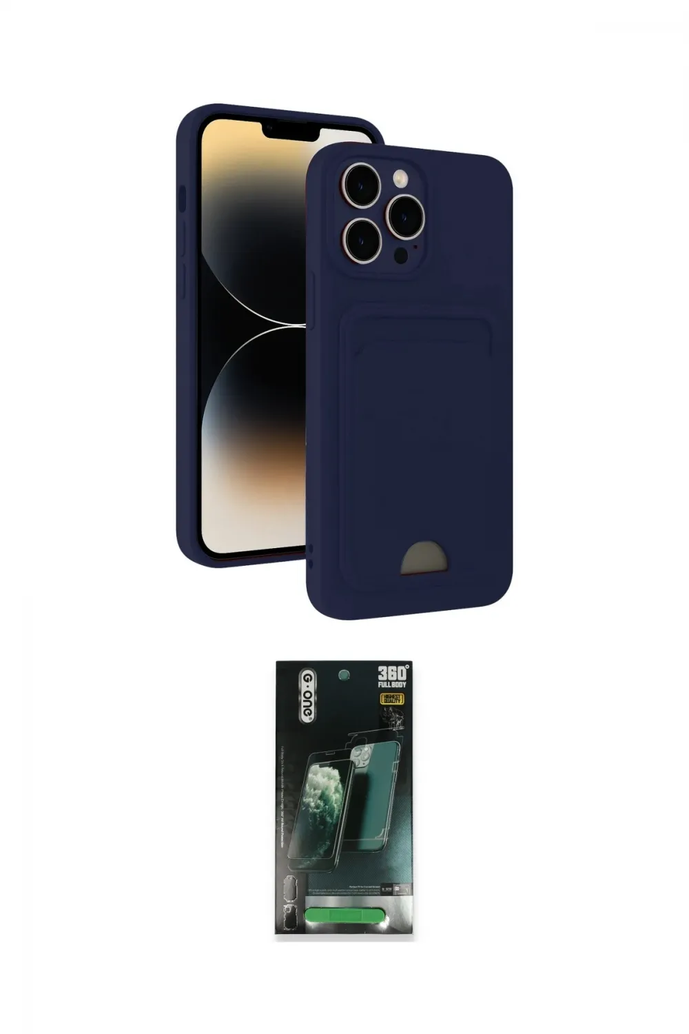 ieg™ iPhone 15 Pro Kılıf Vadi Çizgi Prime - Siyah 360 Mat Full Body Arka Koruyucu
