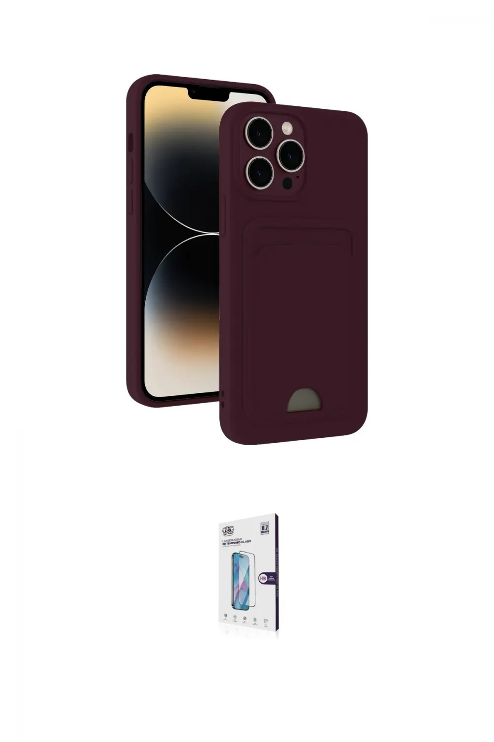 ieg™ iPhone 15 Pro Kılıf Vadi Çizgi Prime - Siyah Bilvis 0.18mm Plus Cam Ekran Koruyucu