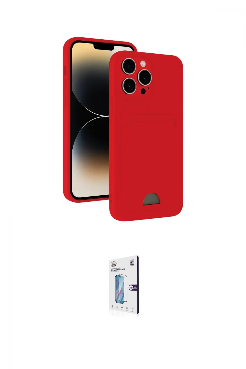 ieg™ iPhone 15 Pro Kılıf Vadi Çizgi Prime - Siyah Bilvis 0.18mm Plus Cam Ekran Koruyucu