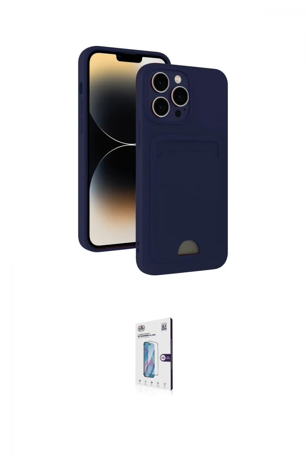 ieg™ iPhone 15 Pro Kılıf Vadi Çizgi Prime - Siyah Bilvis 0.18mm Plus Cam Ekran Koruyucu