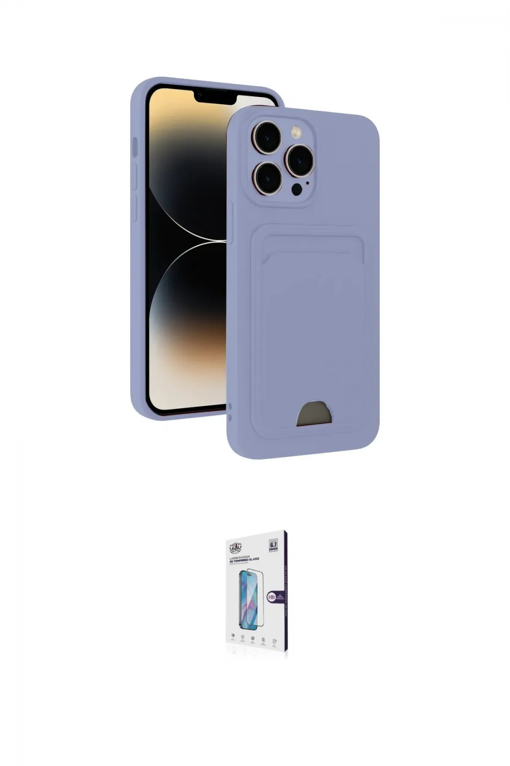 ieg™ iPhone 15 Pro Kılıf Vadi Çizgi Prime - Siyah Bilvis 0.18mm Plus Cam Ekran Koruyucu