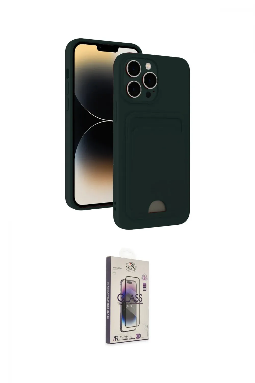 ieg™ iPhone 15 Pro Kılıf Vadi Çizgi Prime - Siyah Bilvis 3D Cam Ekran Koruyucu