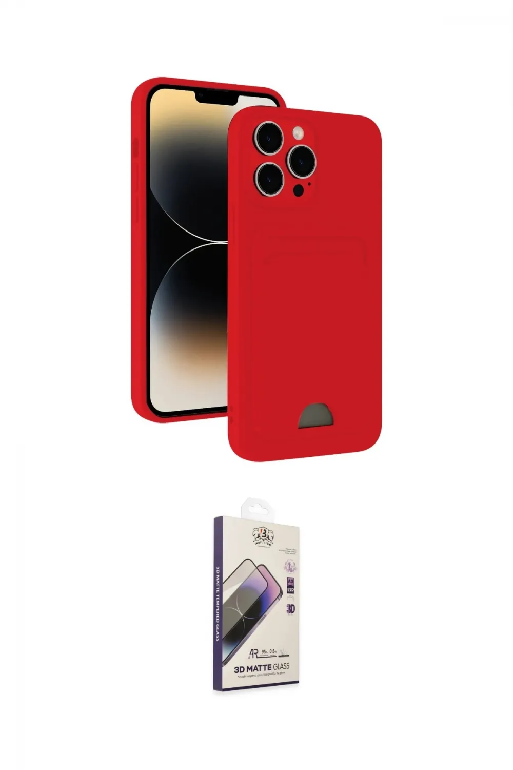 ieg™ iPhone 15 Pro Kılıf Vadi Çizgi Prime - Siyah Bilvis 3D Mat Cam Ekran Koruyucu