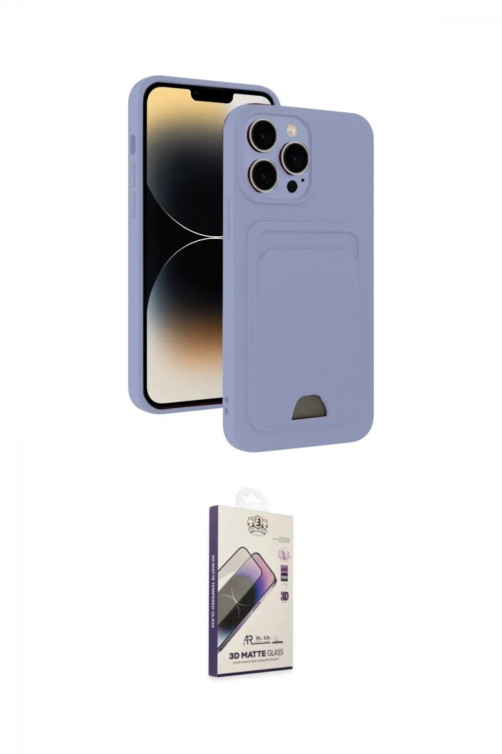 ieg™ iPhone 15 Pro Kılıf Vadi Çizgi Prime - Siyah Bilvis 3D Mat Cam Ekran Koruyucu