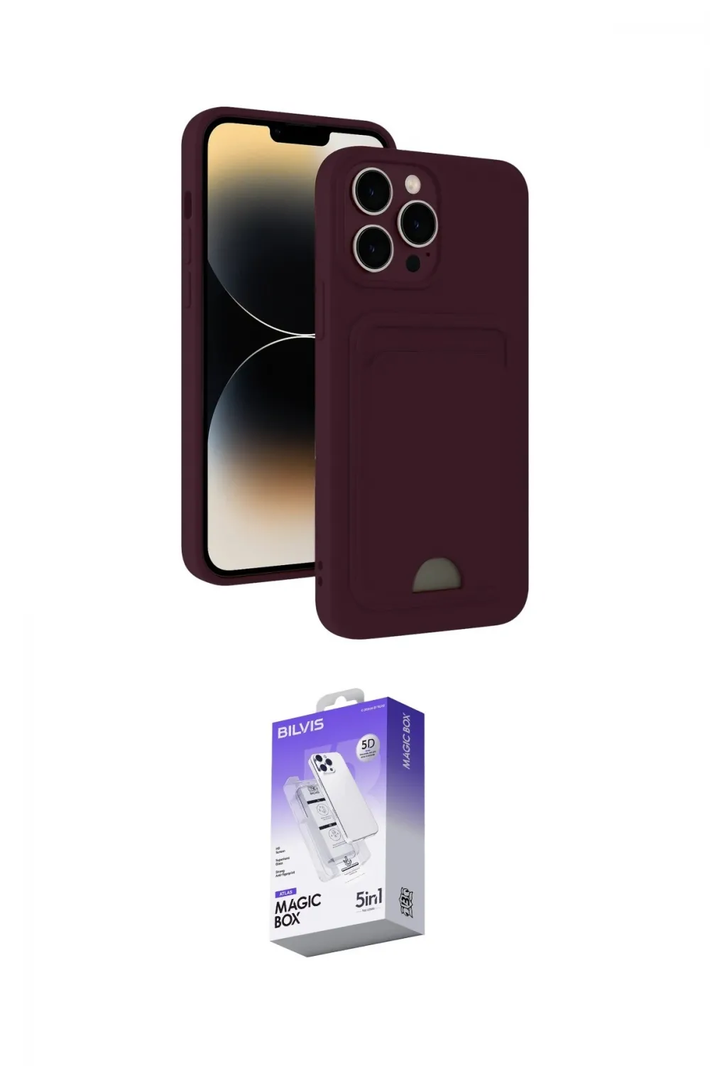ieg™ iPhone 15 Pro Kılıf Vadi Çizgi Prime - Siyah Bilvis 5in1 3D Magic Cam Ekran Koruyucu