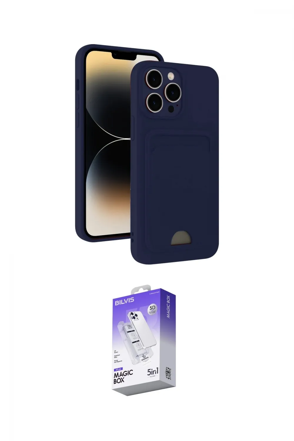 ieg™ iPhone 15 Pro Kılıf Vadi Çizgi Prime - Siyah Bilvis 5in1 3D Magic Cam Ekran Koruyucu