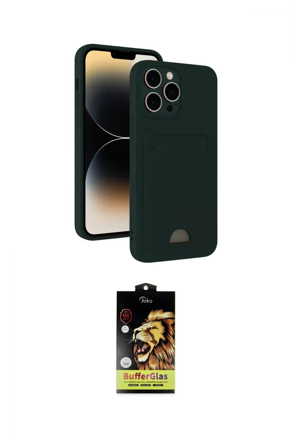 ieg™ iPhone 15 Pro Kılıf Vadi Çizgi Prime - Siyah Buffer Cam Ekran Koruyucu
