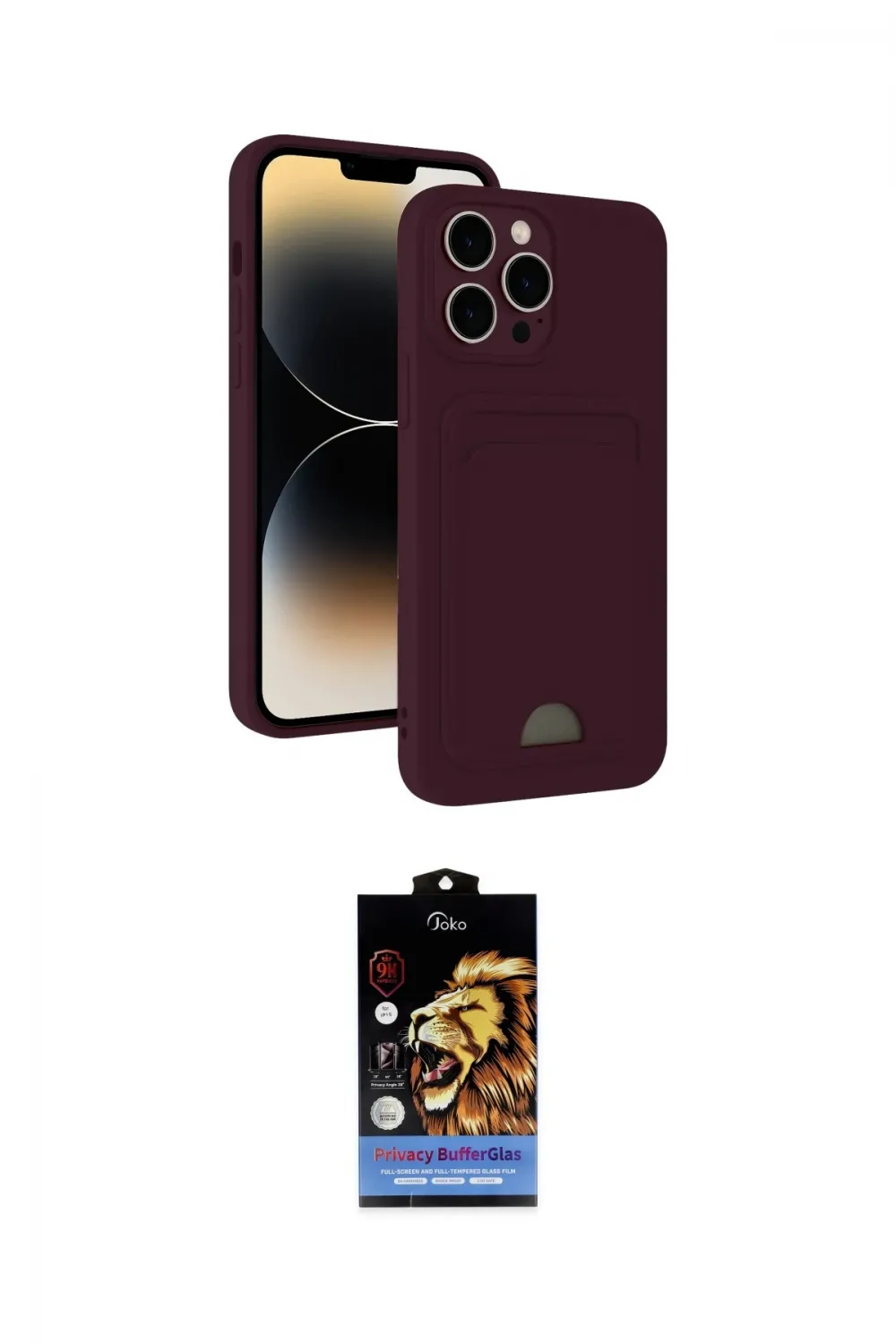 ieg™ iPhone 15 Pro Kılıf Vadi Çizgi Prime - Siyah Buffer Hayalet Cam Ekran Koruyucu