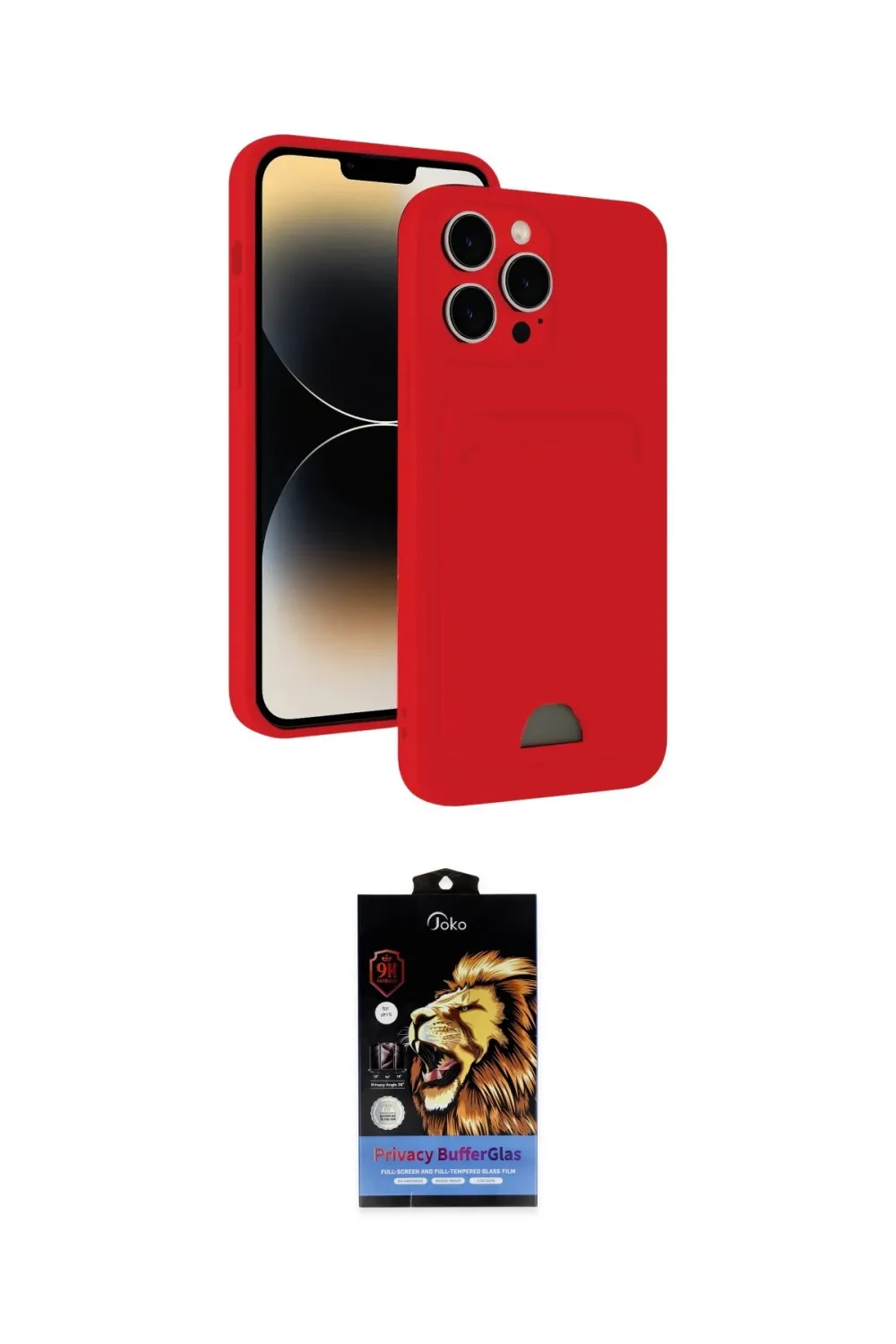 ieg™ iPhone 15 Pro Kılıf Vadi Çizgi Prime - Siyah Buffer Hayalet Cam Ekran Koruyucu