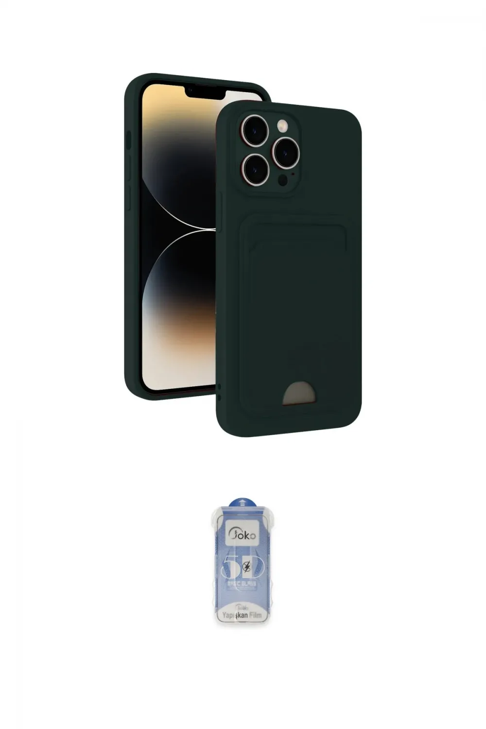 ieg™ iPhone 15 Pro Kılıf Vadi Çizgi Prime - Siyah Joko Magic 5D Cam