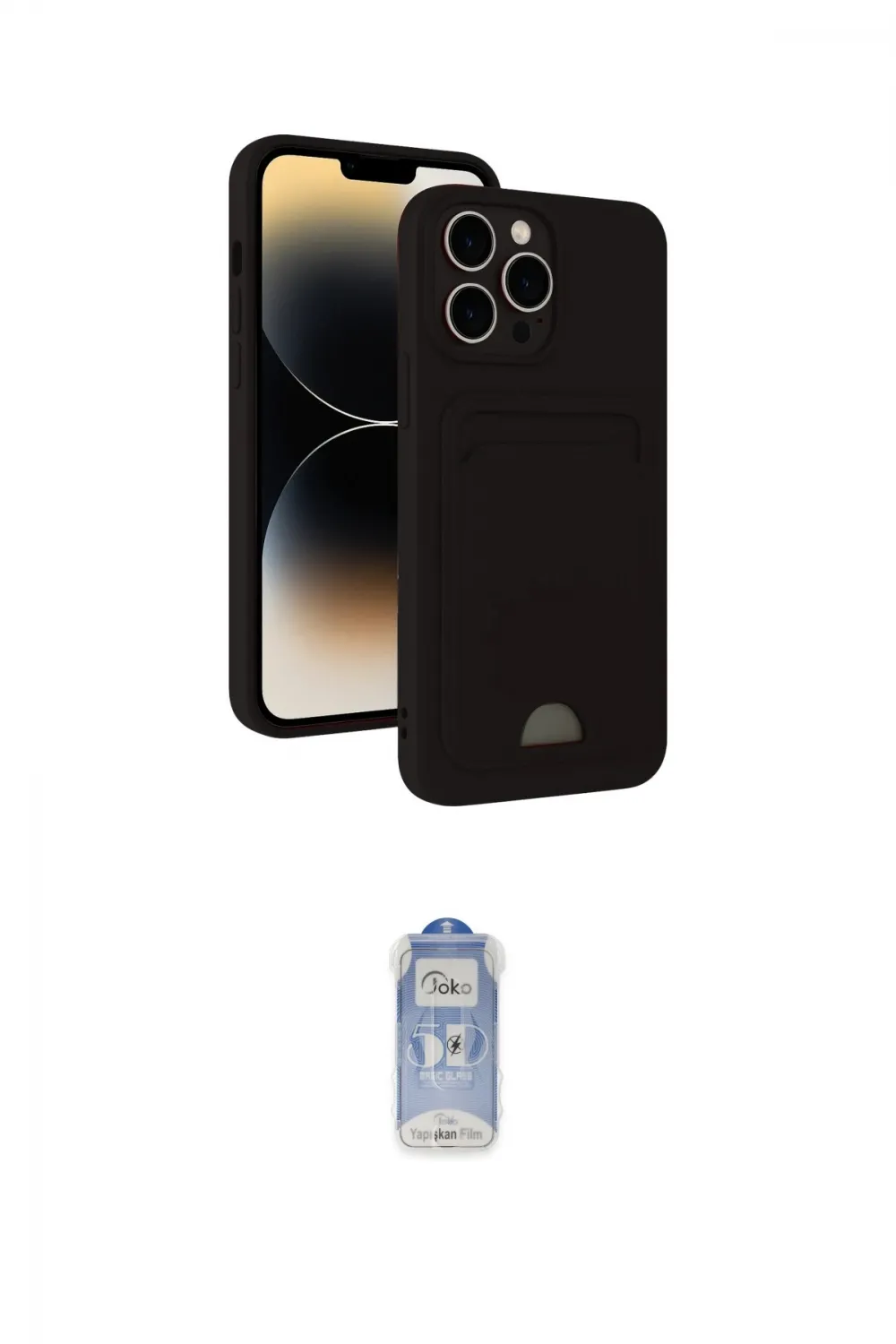 ieg™ iPhone 15 Pro Kılıf Vadi Çizgi Prime - Siyah Joko Magic 5D Cam